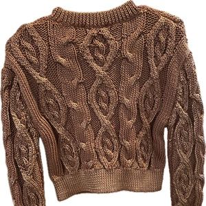 Zara cropped cable knit metallic sweater